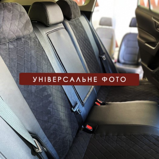 Avtomania Авточохли для Hyundai Santa Fe 3 (2012-2018) 1D ромб екошкіра+алькантара Rubin - Заображення 7
