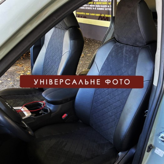 Avtomania Авточехлы для Renault Megane 3 хетчбек 40/60 (2008-2015) 1D ромб экокожа+алькантара Rubin - Картинка 4