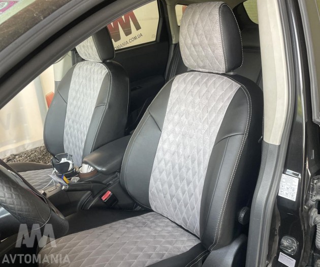 Avtomania Авточохли для Seat Toledo Mk4 (2013-2020), 2D ромб екошкіра+алькантара Rubin - Заображення 8