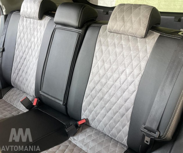 Avtomania Авточохли для Seat Toledo Mk4 (2013-2020), 2D ромб екошкіра+алькантара Rubin - Заображення 10