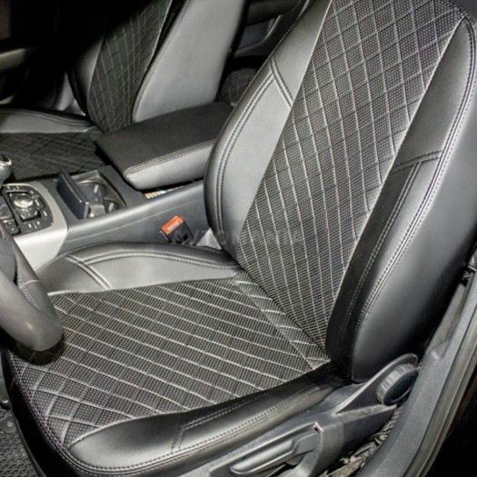Avtomania Авточехлы экокожа Rubin для Audi A-6 C7 спинка 40/60 седан (з 2011) 1D ромб - Картинка 5