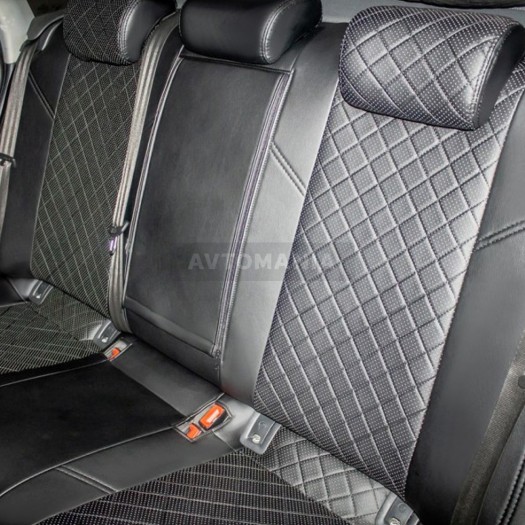 Avtomania Авточохли екошкіра Rubin для Audi A-6 C7 спинка 40/60 седан (з 2011) 1D ромб - Заображення 7