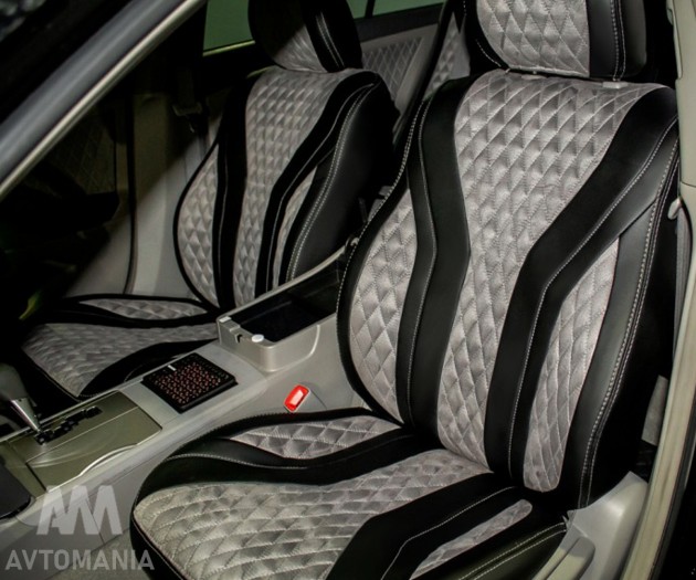 Avtomania Авточохли для Hyundai Sonata YF (2009-2014) екошкіра+алькантара Cayman - Заображення 7