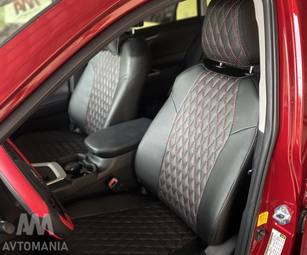 Avtomania Авточохли для Mazda 6 (2019 - н.д.) седан, 2D ромб екошкіра Rubin - Заображення 9