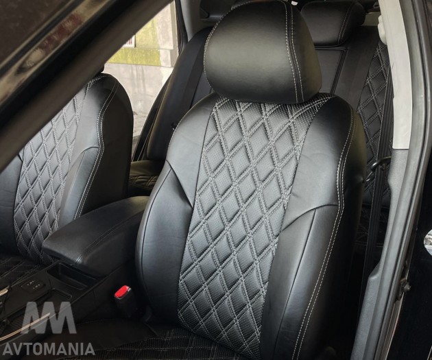 Avtomania Авточехлы для Ford Ka 3х дверний, 3D ромб экокожа Rubin - Картинка 9