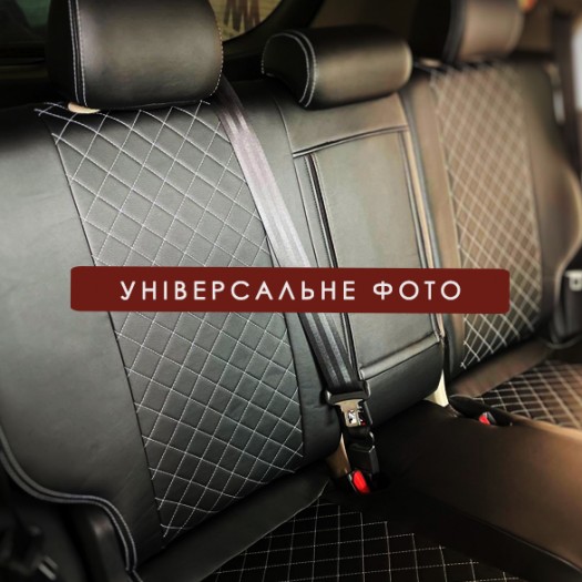 Avtomania Авточохли для Hyundai Sonata YF (2009-2014) 1D ромб екошкіра Rubin - Заображення 3