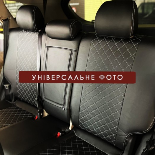 Avtomania Авточохли для Hyundai Sonata YF (2009-2014) 1D ромб екошкіра Rubin - Заображення 5