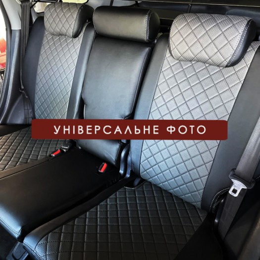 Avtomania Авточохли для Jeep Renegade (2015- ) 1D ромб екошкіра Rubin - Заображення 7