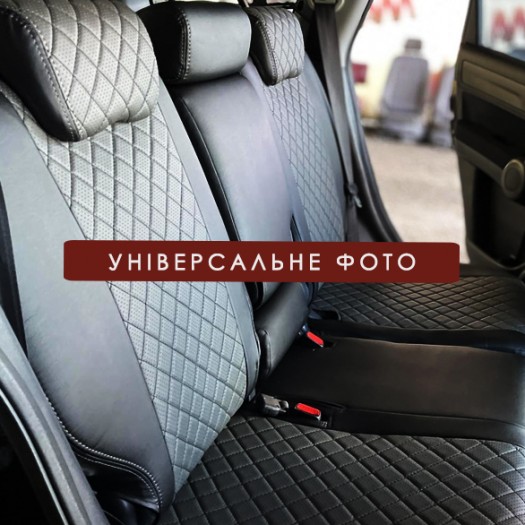 Avtomania Авточехлы для Citroen Berlingo 2 (2015-2018) Restyling три отдельных кресла 1D ромб экокожа Rubin - Картинка 9