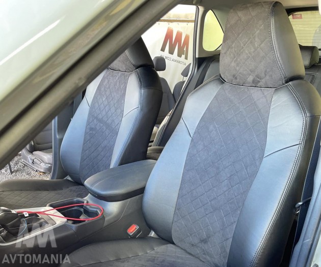 Avtomania Авточехлы для Mazda 6 (2019 - н.д.) седан 1D ромб экокожа+алькантара Rubin - Картинка 13