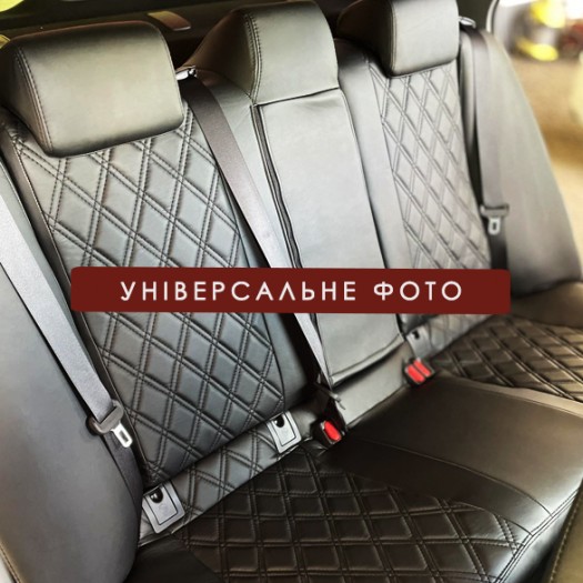 Avtomania Авточохли для Ford Ka 3х дверний, 3D ромб екошкіра Rubin - Заображення 3