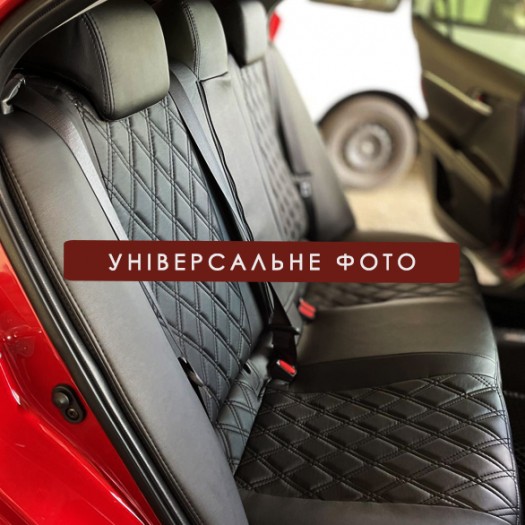 Avtomania Авточохли для Hyundai Sonata YF (2009-2014), 3D ромб екошкіра Rubin - Заображення 8