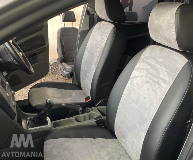 Avtomania Авточехлы для Citroen Berlingo 2 (2015-2018) Restyling три отдельных кресла экокожа+алькантара Titan - Картинка 7