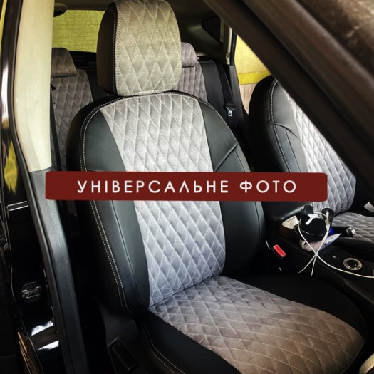 Avtomania Авточохли для Nissan Rogue II (2013-2020), 2D ромб екошкіра+алькантара Rubin - Картинка 2