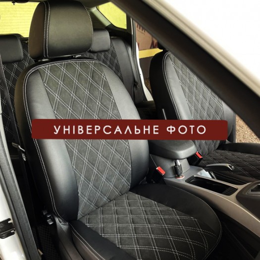 Avtomania Авточохли для Nissan Rogue II (2013-2020), 3D ромб екошкіра+алькантара Rubin - Заображення 2