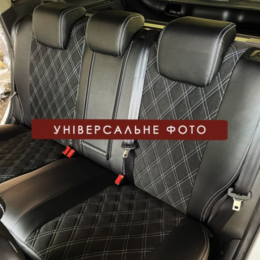 Avtomania Авточохли для Nissan Rogue II (2013-2020), 3D ромб екошкіра+алькантара Rubin - Заображення 5