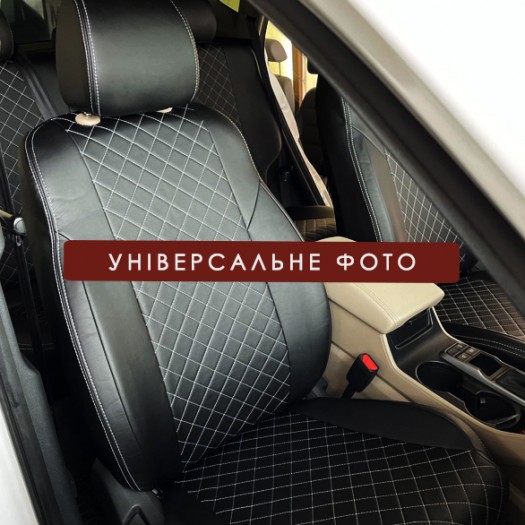 Avtomania Авточохли для Volvo V60 (2010-2013) 1D ромб екошкіра Rubin - Заображення 6