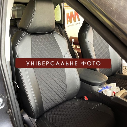 Avtomania Авточохли для Toyota Sequoia II (2008-2015), подвійна стрічка екошкіра+автотканина Titan - Картинка 2