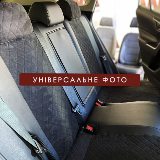 Avtomania Авточохли для Ford Mustang 6 (2015-2022) 1D ромб екошкіра+алькантара Rubin - Заображення 7