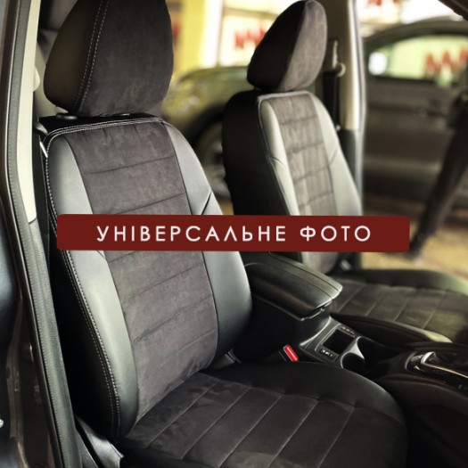 Avtomania Авточохли для Ford Mustang 6 (2015-2022), одинарна стрічка екошкіра+алькантара Titan - Заображення 7