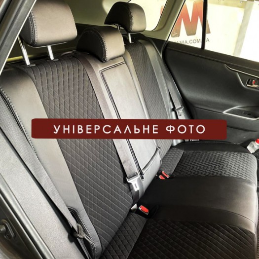 Avtomania Авточохли для Hyundai Santa Fe 4 (2018- ), одинарна стрічка екошкіра+автотканина Titan - Заображення 5