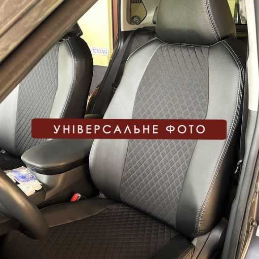 Avtomania Авточохли для Hyundai Mighty EX8 (2015- ), одинарна стрічка екошкіра+автотканина Titan - Заображення 4