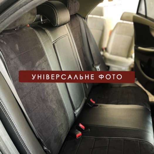 Avtomania Авточохли для Hyundai Avante (2016- ), одинарна стрічка екошкіра+алькантара Titan - Заображення 6
