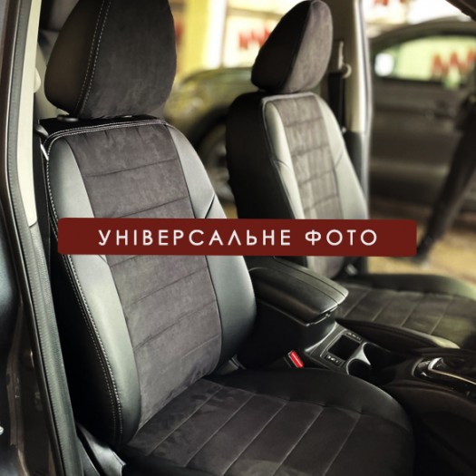 Avtomania Авточохли для Hyundai Avante (2016- ), одинарна стрічка екошкіра+алькантара Titan - Заображення 7