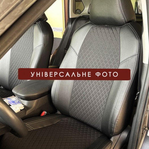 Avtomania Авточохли для Hyundai Mighty EX8 (2015- ), подвійна стрічка екошкіра+автотканина Titan - Заображення 4