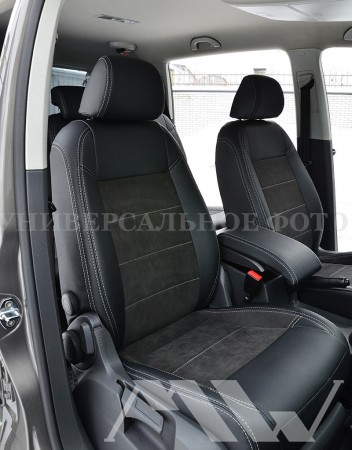 Шкіряні авточохли Leather для BMW X1 (E84) (2009-2015), сіра нит