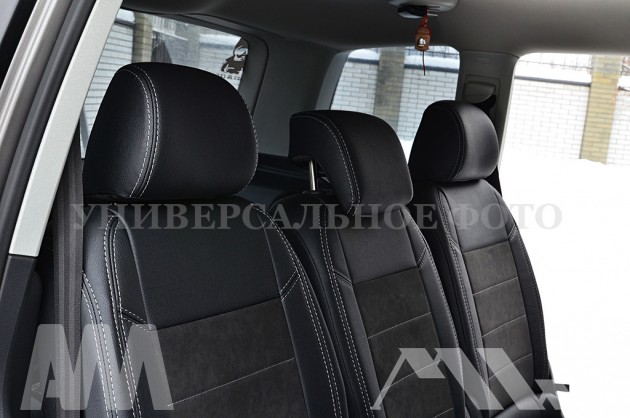 Шкіряні авточохли Leather для BMW X1 (E84) (2009-2015), сіра нит