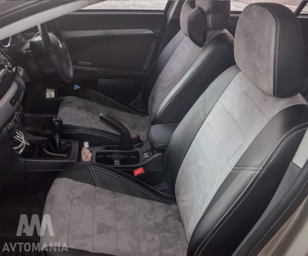 Avtomania Авточохли для Honda Accord 10 USA (2018- ), подвійна стрічка екошкіра+алькантара Titan - Заображення 8