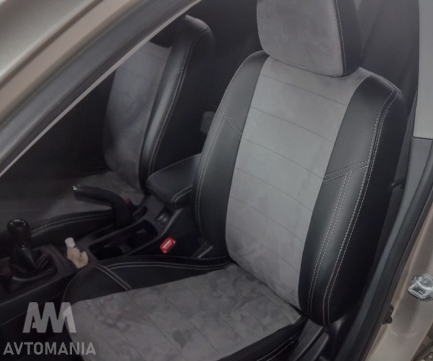 Avtomania Авточохли для Toyota Camry 70 (з 2017), подвійна стрічка екошкіра+алькантара Titan - Заображення 12