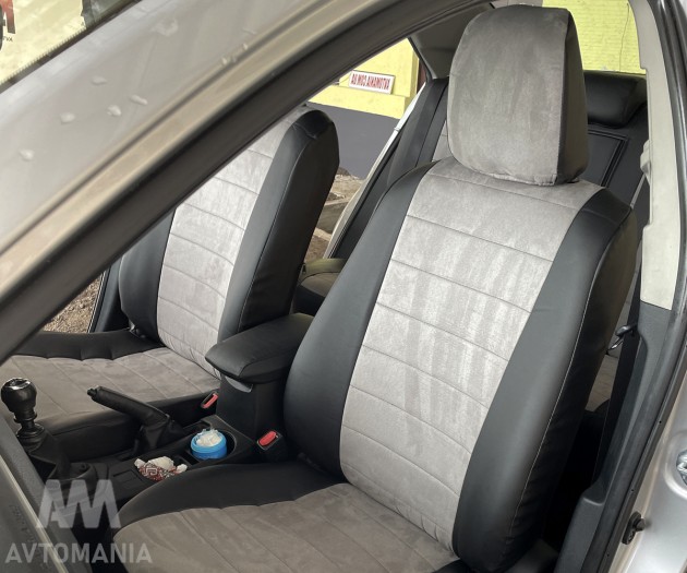Avtomania Авточохли для Toyota RAV4 4 ( с 2013), одинарна стрічка екошкіра+алькантара Titan - Заображення 12