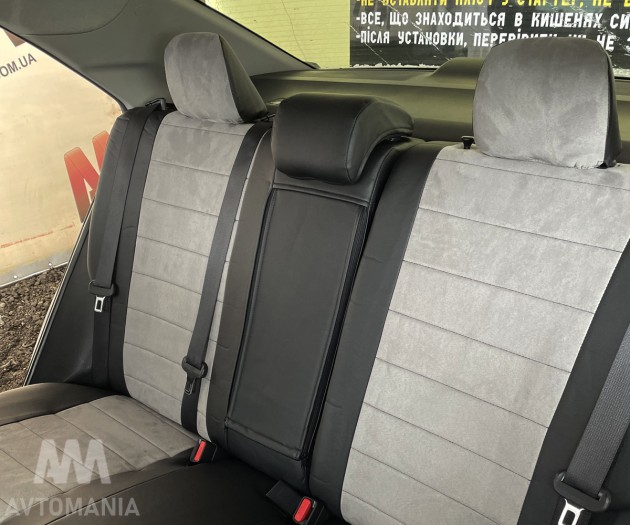 Avtomania Авточохли для Toyota Camry 70 (з 2017), одинарна стрічка екошкіра+алькантара Titan - Заображення 14