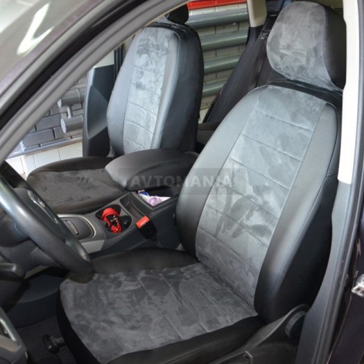 Avtomania Авточехлы для Audi Q5 (з 2008) экокожа+алькантара Titan - Картинка 3