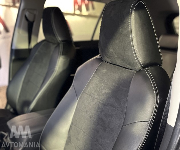 Avtomania Авточохли для Mitsubishi Outlander III (з 2012), одинарна стрічка екошкіра+алькантара Titan - Заображення 9