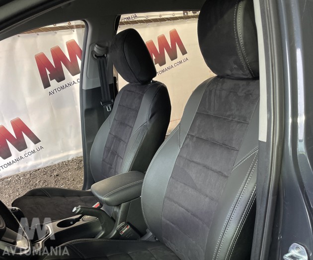 Avtomania Авточохли для Mazda 3 IІI (BM-BN) (2013-2018), подвійна стрічка екошкіра+алькантара Titan - Заображення 12